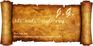 Jáksó György névjegykártya